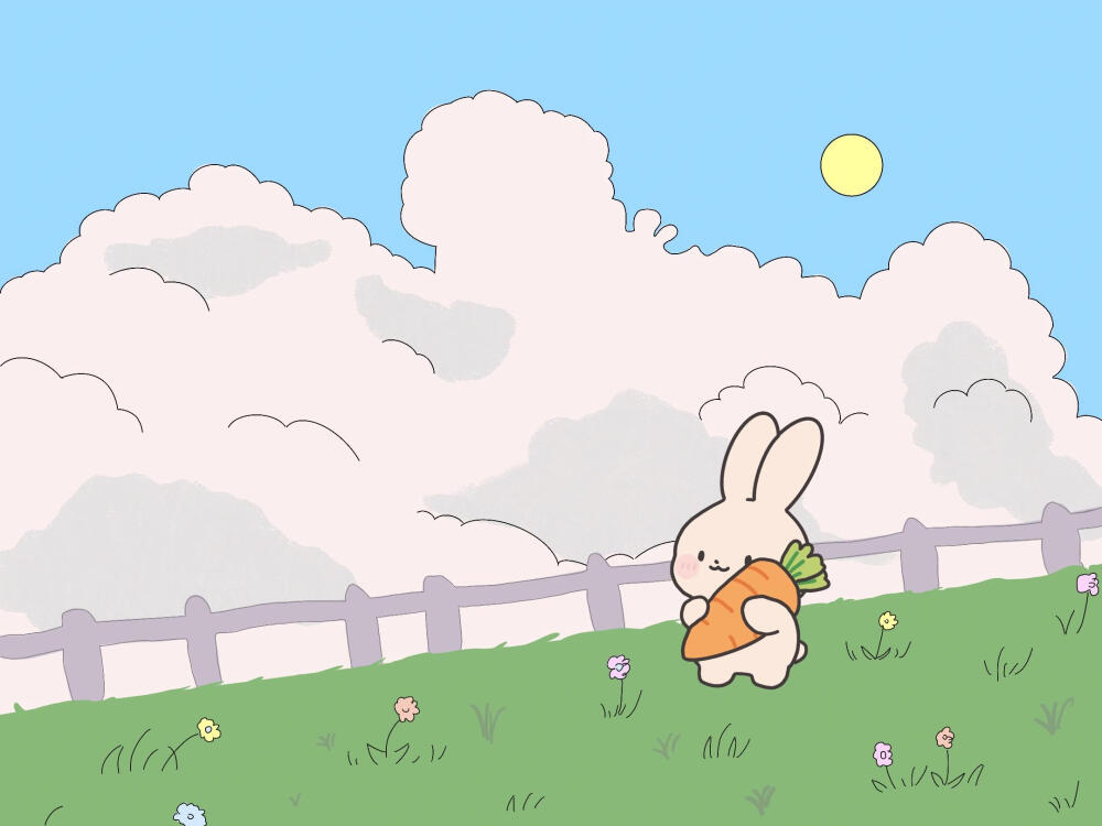 就像兔子的世界下起了胡萝卜雨