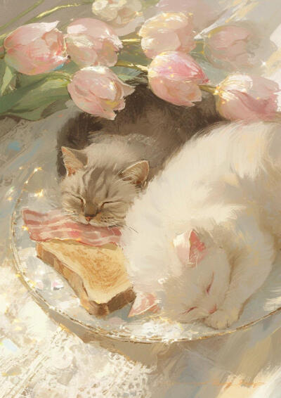 blingbling花朵，美食和猫