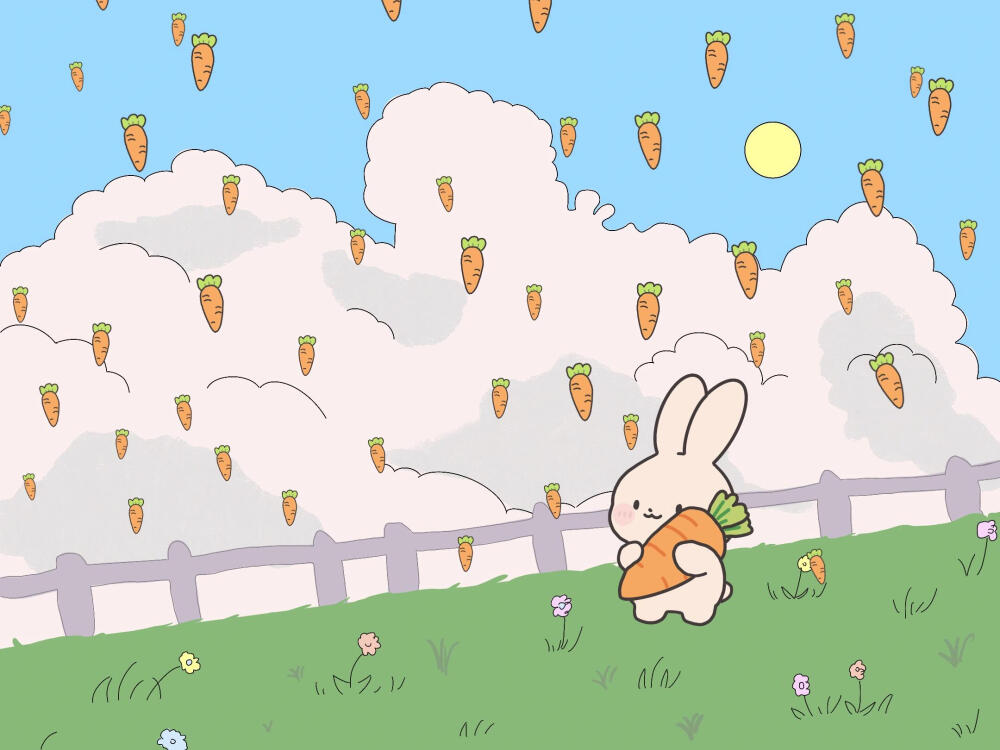 就像兔子的世界下起了胡萝卜雨