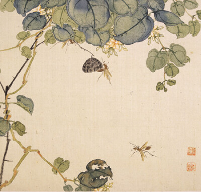 居廉《夜来香·黄蜂》 1873年 广州艺术博物院藏