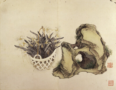 居廉《石斛》 1856—1864年 广东省博物馆藏