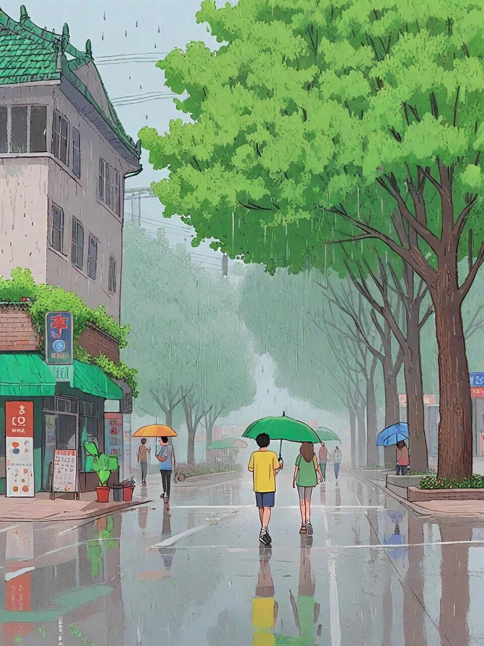 雨天的街角
