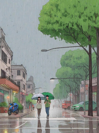 雨天的街角
