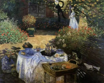 莫奈  花园中的午餐  1873-74  卡耶博特收藏