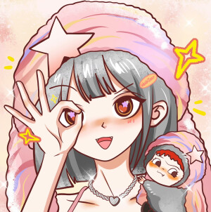 千禧风手绘女头
画师：WOX沃克星