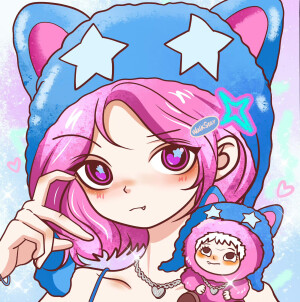 千禧风手绘女头
画师：WOX沃克星