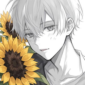 二次元 男头 向日葵与少年 ai精选 侵权删