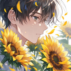 二次元 男头 向日葵与少年 ai精选 侵权删