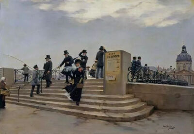 艺术桥上的大风天
让毕候 法国 1880-1881年 布面油画 39.7x56.5cm
