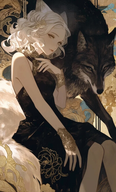 狼族少女插画