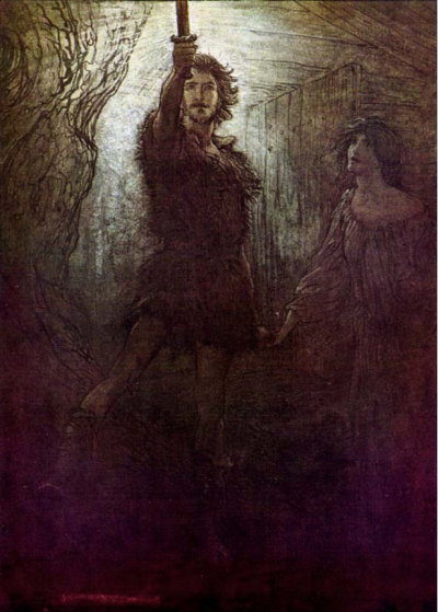 ▲[英] 亚瑟·拉克姆《兄妹姻缘》，1910年，插画