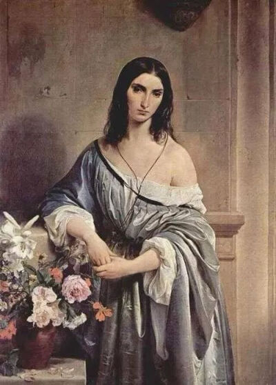 《忧郁的想法》Melancholy thoughts
弗朗西斯科·海耶兹（Francesco Hayez）
1842年；98 * 125 cm；画布油画
意大利米兰布雷拉美术馆收藏