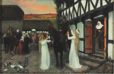 ▲[丹] 艾格尼丝·斯洛特·默勒《婚礼》，1908年，布面油画，135 x 205 cm