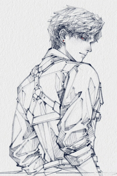 人物插画绘画线稿黑白手绘头像素描临摹细节几何素材风格个性
@冰糖煮庭婷