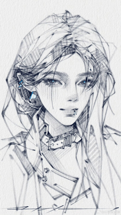 人物插画绘画线稿黑白手绘头像素描临摹细节几何素材风格个性
@冰糖煮庭婷