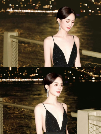 赵丽颖 在人间 翠贝卡电影节Armani Privé 2025春夏高级定制（金）及Emporio Armani 2025春夏女装（黑）