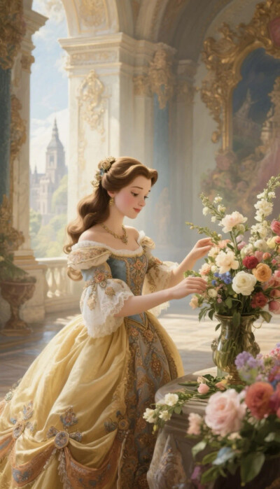 迪士尼公主壁纸-贝儿公主