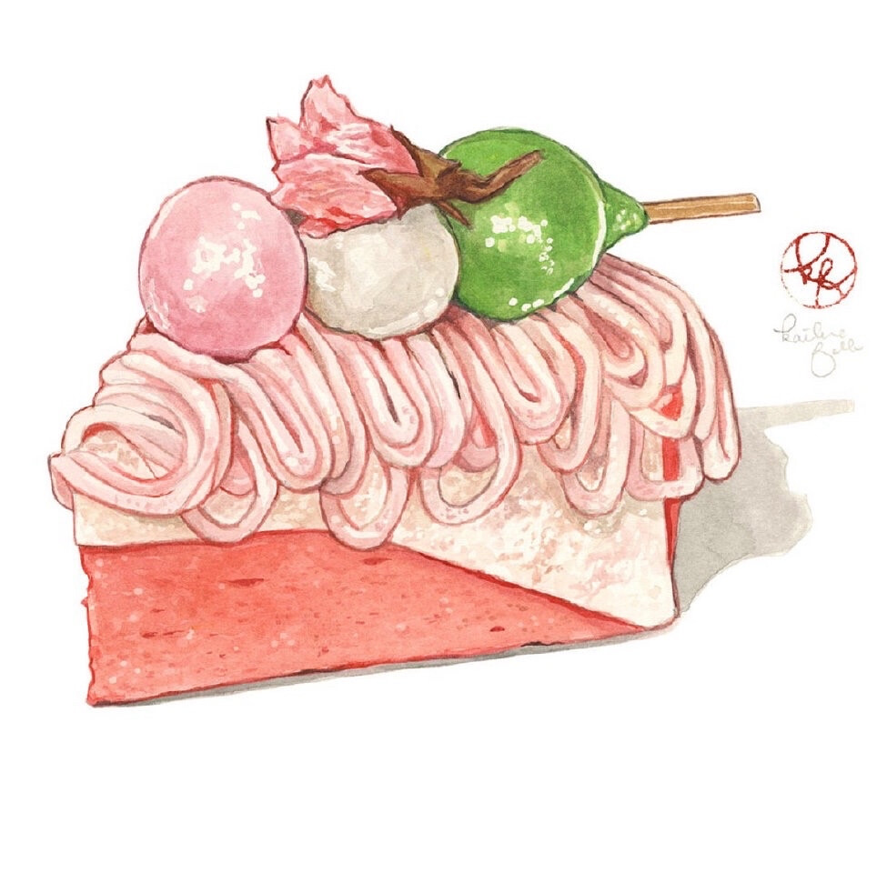 樱花甜品插画