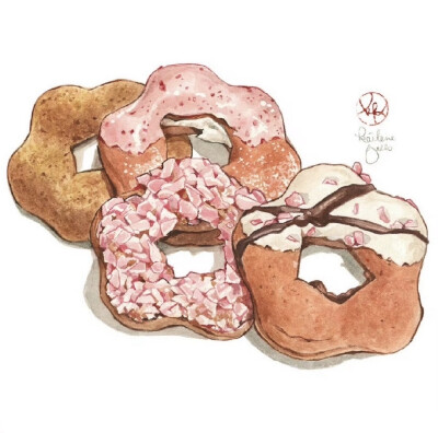 樱花甜品插画