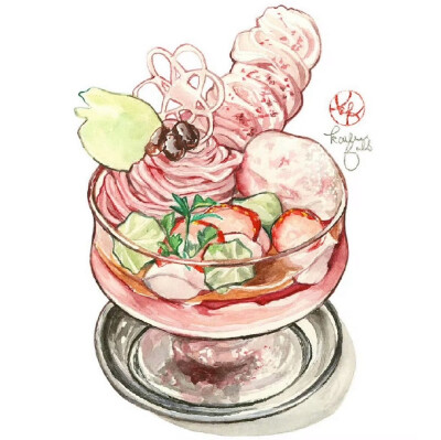 樱花甜品插画