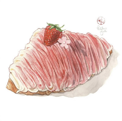 樱花甜品插画