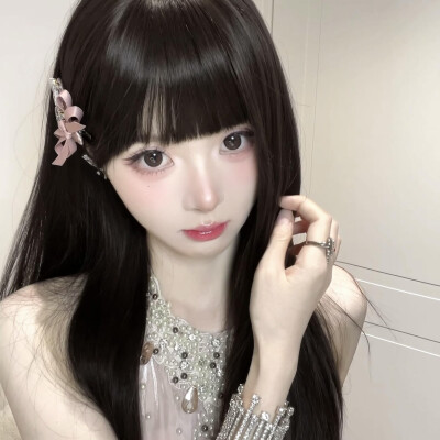 真人女头女生头像可爱黑发