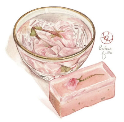 樱花甜品插画