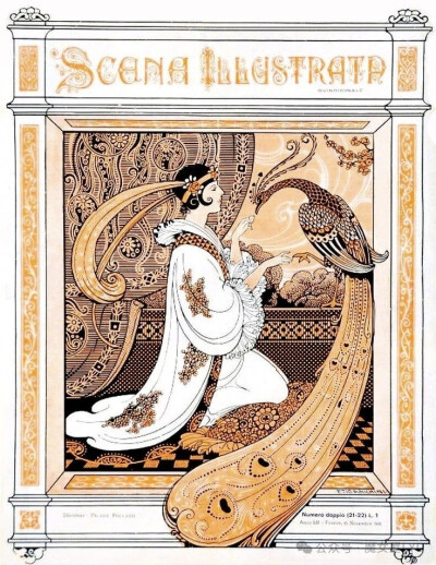 1885年创立的意大利艺术杂志《Scena Illustrata》场景插画