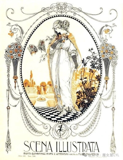 1885年创立的意大利艺术杂志《Scena Illustrata》场景插画