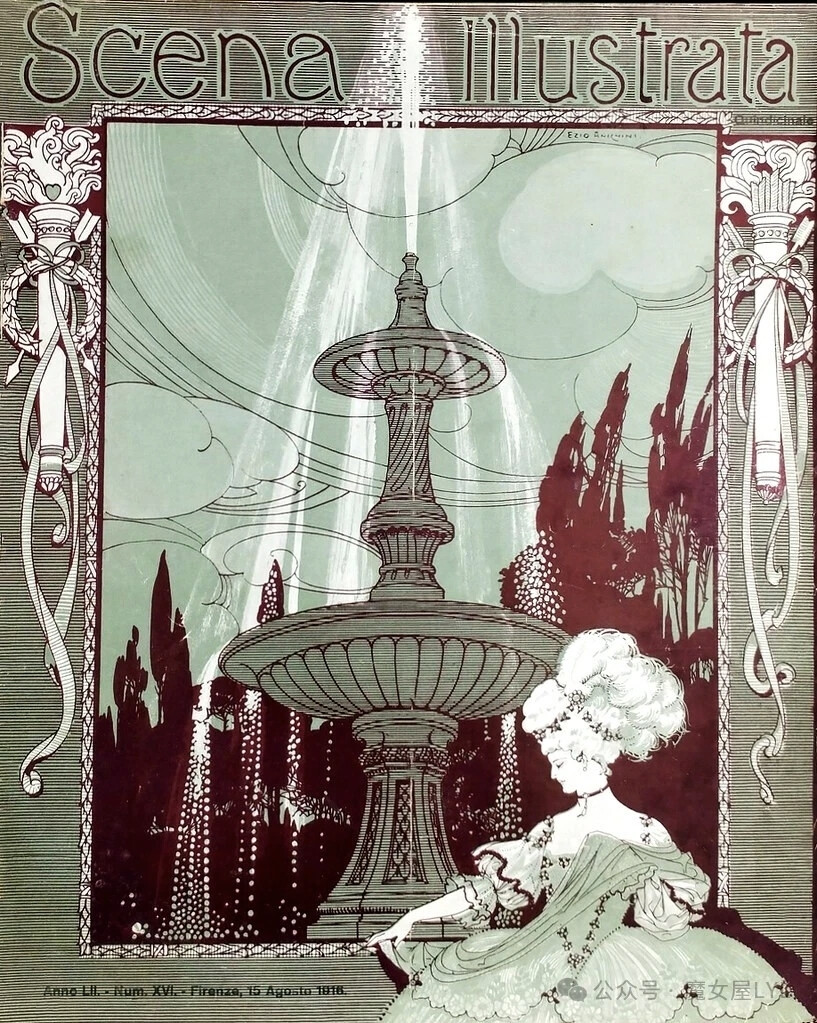 1885年创立的意大利艺术杂志《Scena Illustrata》场景插画