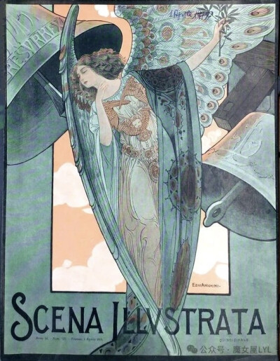 1885年创立的意大利艺术杂志《Scena Illustrata》场景插画