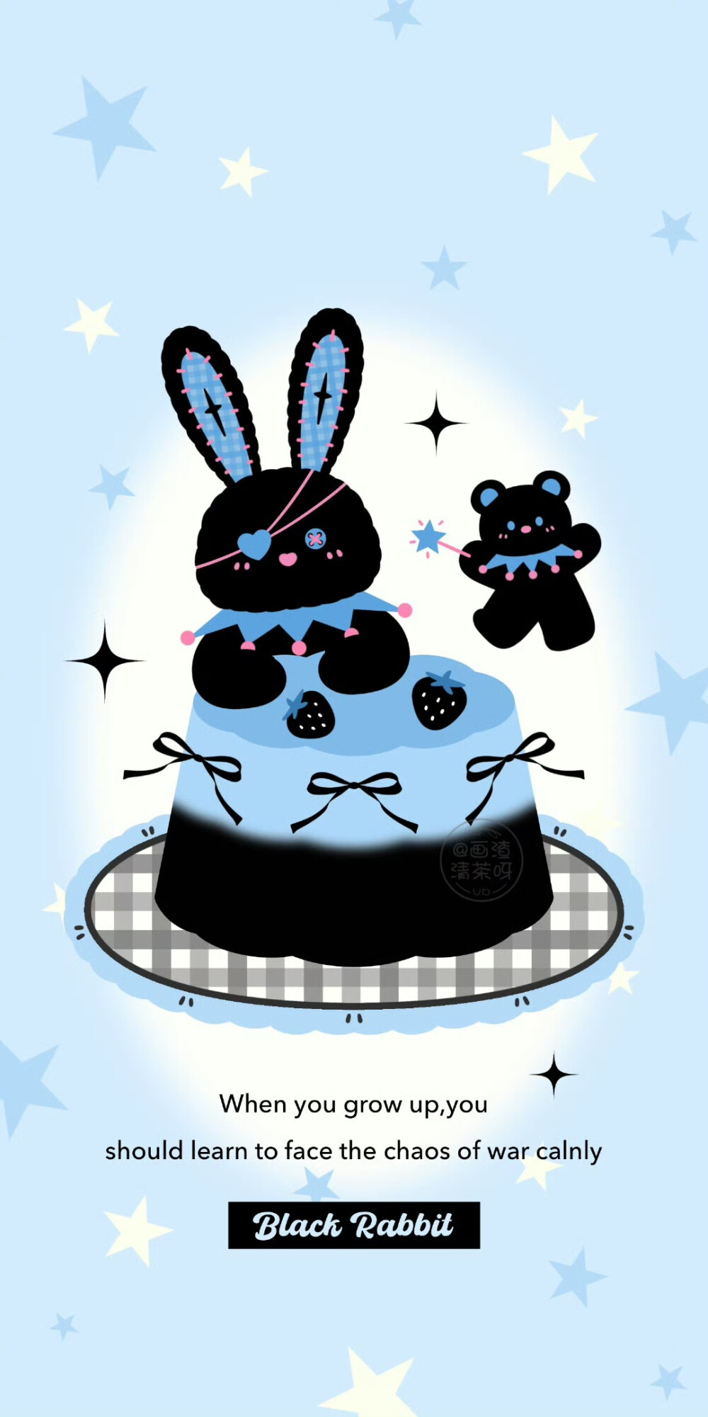 蓝黑色系
暗黑少女心布丁兔子