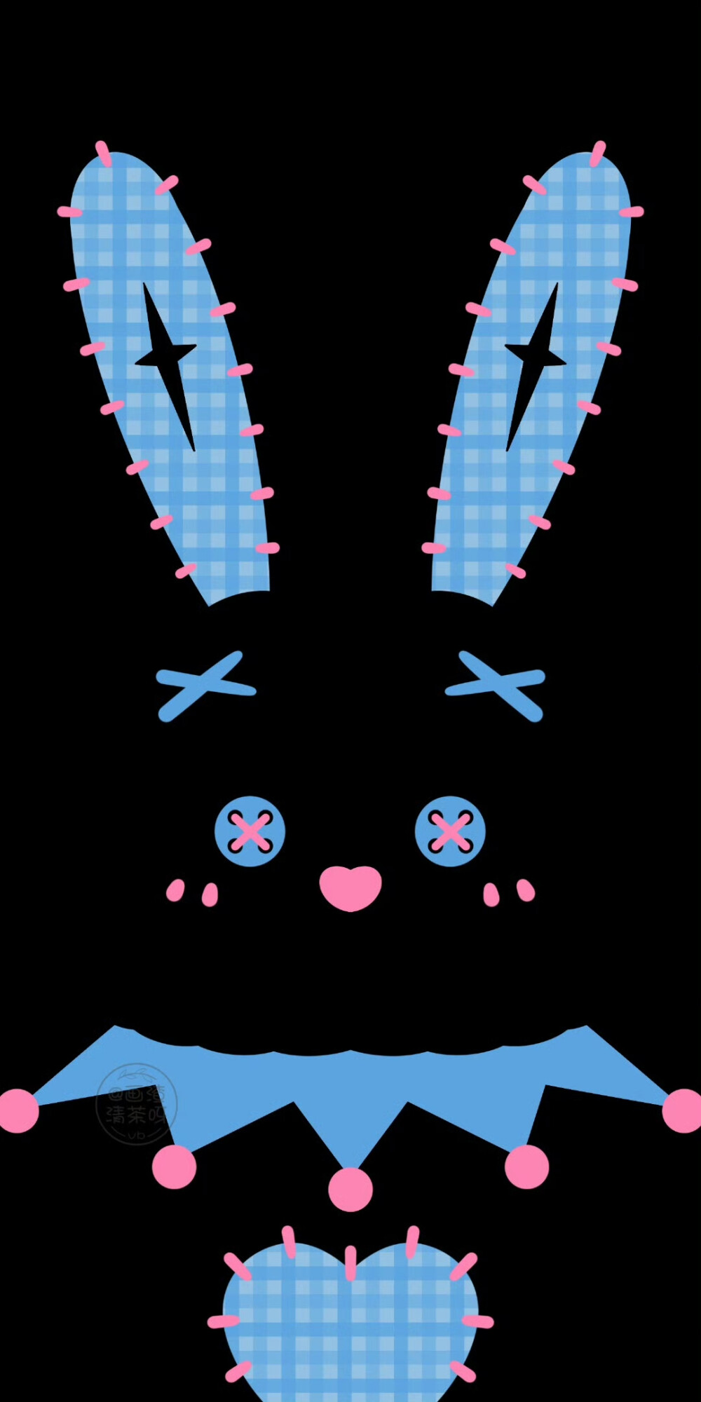 蓝黑色系
暗黑少女心布丁兔子