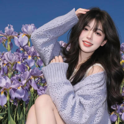 紫色系女头 真人女头