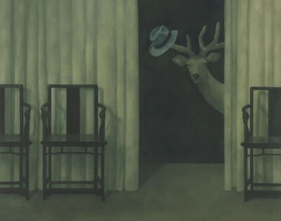徐累《鹿顶记》，65cm × 88cm，纸本，1998年
