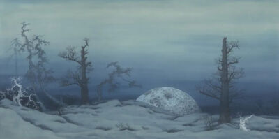 徐累 《月亮的距离》，56cm × 113cm，纸本，2023年