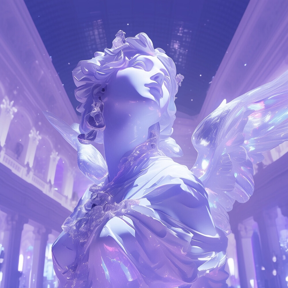 赛博天使雕塑 朋友圈背景 封面