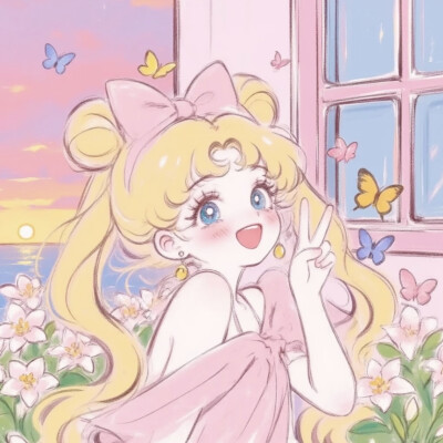 可爱手绘女头美少女