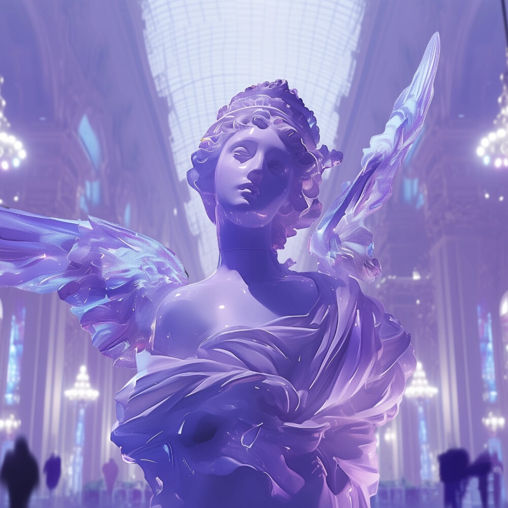 赛博天使雕塑 朋友圈背景 封面