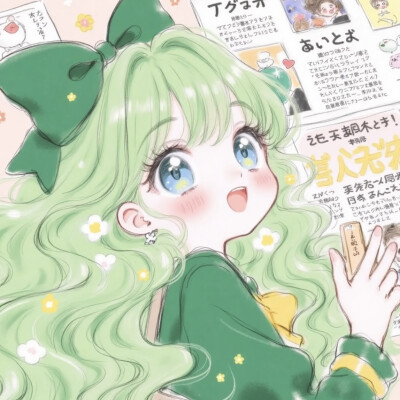 可爱手绘女头美少女