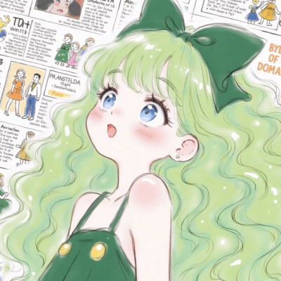 可爱手绘女头美少女