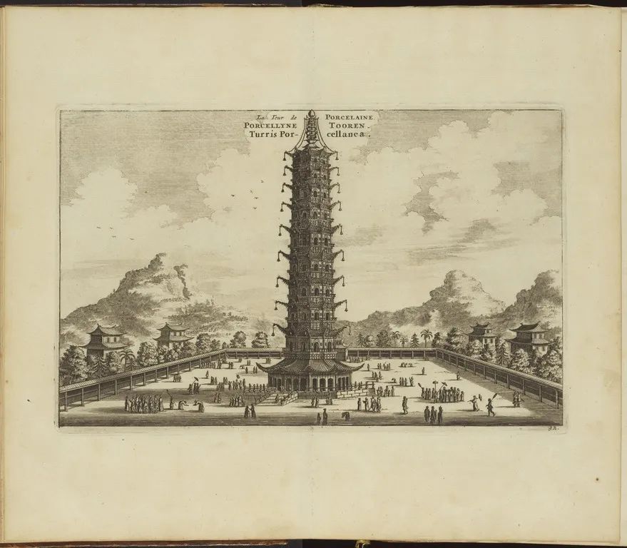 1655年，荷兰东印度公司首次派使节团访问大清国，随行画家约翰·尼霍夫在中国旅行期间，画的 “南京大报恩寺琉璃塔”版画在欧洲出版后，很快被誉为“欧洲最知名的中国建筑”，曾被广泛地复制到欧洲各类出版物、室内装饰或庭院布景，此图像影响到17世纪末到18世纪初中国风的艺术风格，也是当时中外人士游历金陵的必到之处。