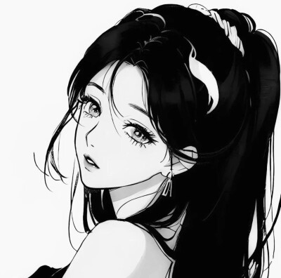 黑白动漫女头