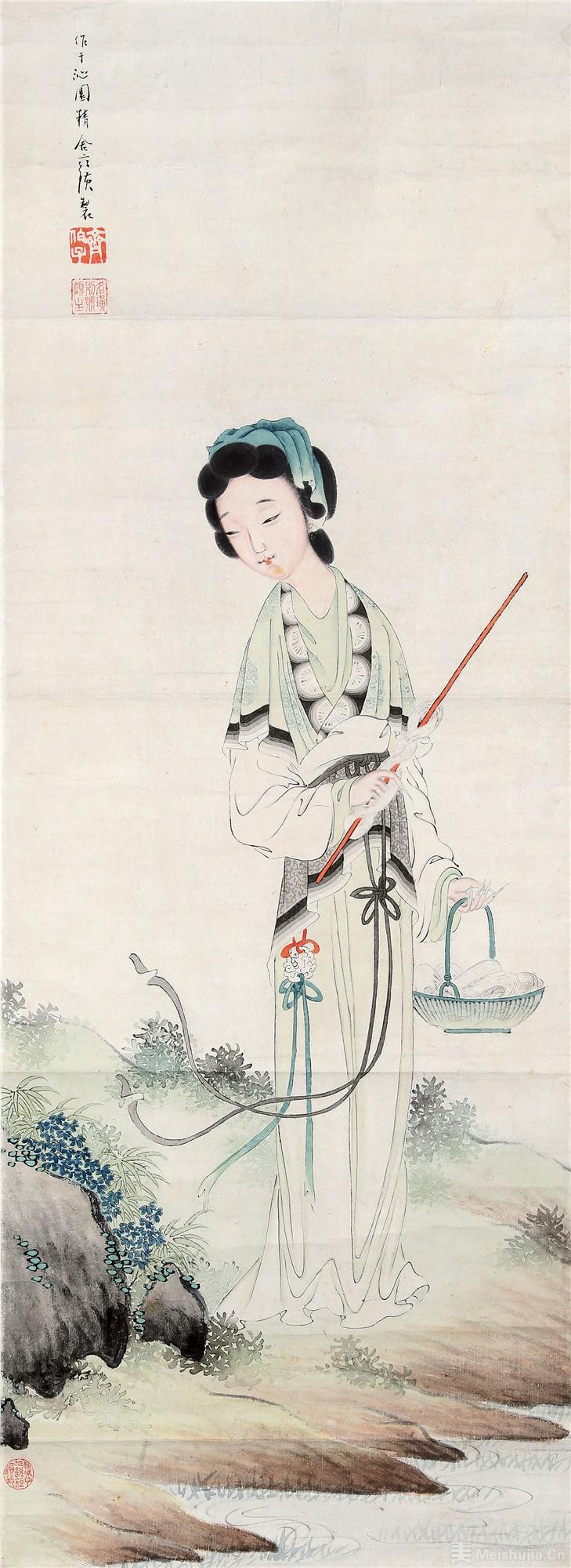 近现代 齐白石 《西施浣纱图》 首都博物馆藏