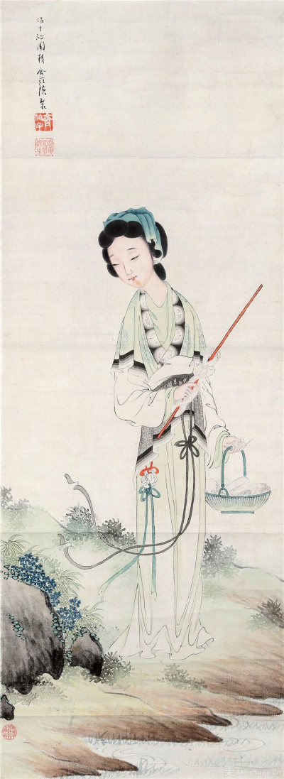 近现代 齐白石 《西施浣纱图》 首都博物馆藏