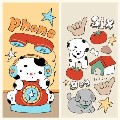 美式卡通涂鸦壁纸