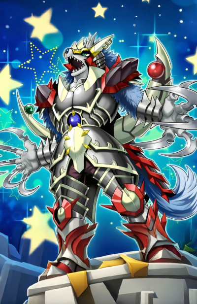 网友自制AI扩图，融合召唤，异色眼银爪狼。游戏王Arc-V。(侵权删)