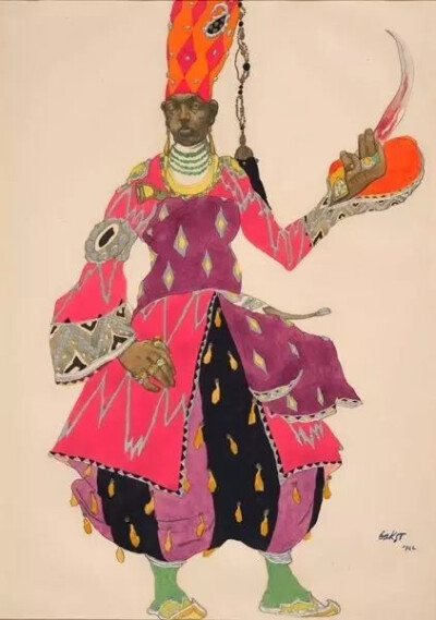 Léon Bakst
1866年1月27日——1924年12月28日
是上世纪俄罗斯芭蕾舞团的著名服装造型设计师，他的异国情调，色彩丰富的舞台服饰，为谢尔盖·达基列夫的俄罗斯芭蕾舞团增色。
今天就来看些他的作品，首先，他是一个…