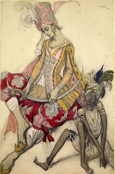 Léon Bakst
1866年1月27日——1924年12月28日
是上世纪俄罗斯芭蕾舞团的著名服装造型设计师，他的异国情调，色彩丰富的舞台服饰，为谢尔盖·达基列夫的俄罗斯芭蕾舞团增色。
今天就来看些他的作品，首先，他是一个…