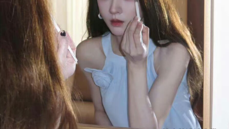 橙光女主，橙光素材，对镜补妆，化妆，剧情图